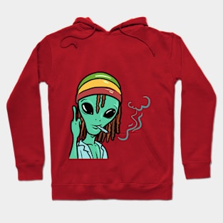 SMOKING ALIEN WITH MIDDLE FINGER UP Hoodie